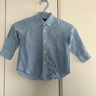 ラルフローレン(Ralph Lauren)のラルフローレン　チェックシャツ　水色　90サイズ(ブラウス)