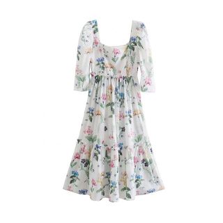 ザラ(ZARA)の🌸春先行💐3549◆花柄 ワンピース(ひざ丈ワンピース)