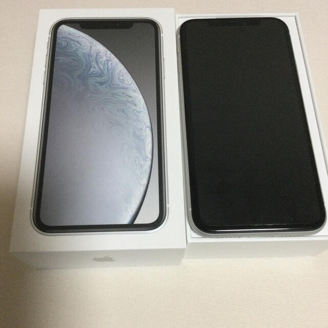 iPhone XR ホワイト 64GB SIMフリー☆画面フィルム、iface付 | www