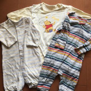 ベビーギャップ(babyGAP)の50〜60長袖ロンパース  3枚セット　ファスナータイプ(ロンパース)