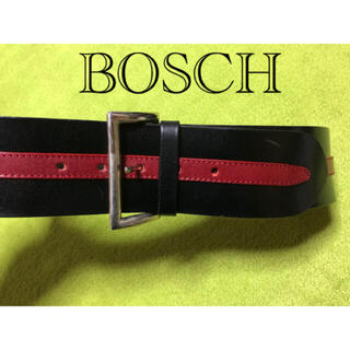 ボッシュ(BOSCH)のBOSCH   ボッシュ　ベルト　黒×ボルドー（赤色系）　シルバーバックル(ベルト)