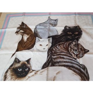 エルメス(Hermes)の【希少＊激レア】HERMESエルメス カレ90 レ・シャ 猫達 ネコねこ(バンダナ/スカーフ)