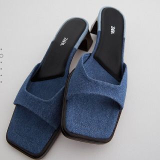 ザラ(ZARA)のZARA 新品未使用 デニムヒールサンダル size 36 23.4cm ザラ(サンダル)