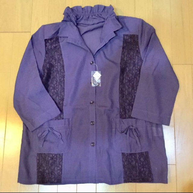 レース 紫 ブラウス レディースのトップス(シャツ/ブラウス(長袖/七分))の商品写真