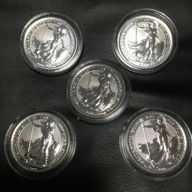 純銀貨　5個セット　Britannia 2018 .999 silver