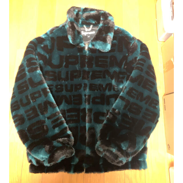 supreme faux fur repeater bomber teal