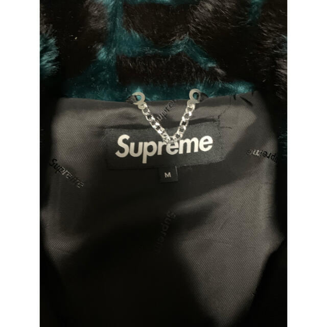 supreme faux fur repeater bomber teal