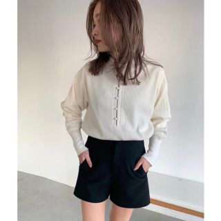 Li LOU  rib kurumi button neck tops(カットソー(長袖/七分))