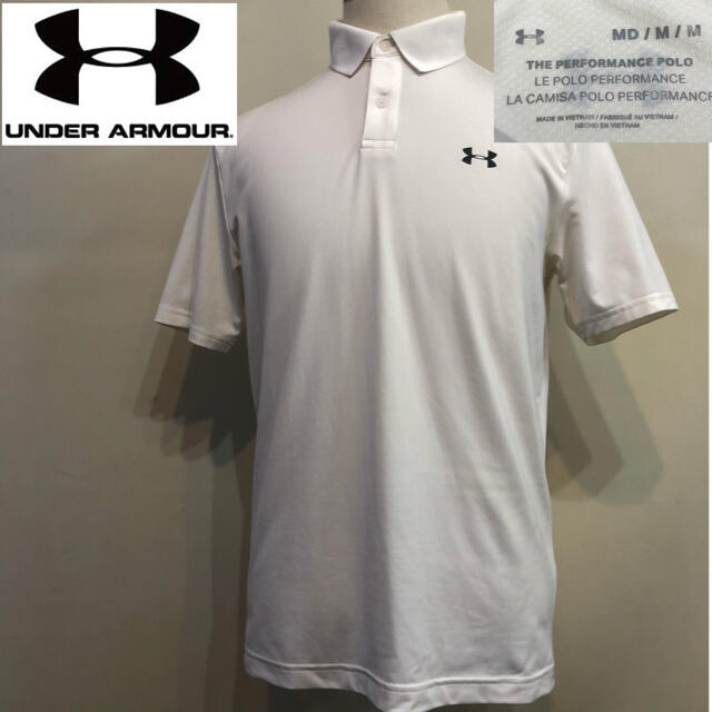 アンダーアーマー  ゴルフ スポーツ ポロシャツ ホワイト Mサイズ