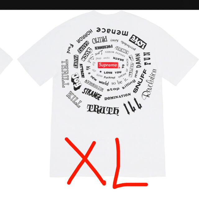 supreme Spiral Tee 白 xl