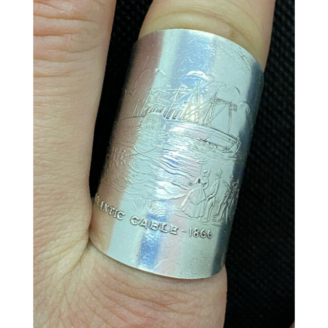 アンティーク リング スプーンリング 19号 調節可 大西洋ケーブル 1526 メンズのアクセサリー(リング(指輪))の商品写真