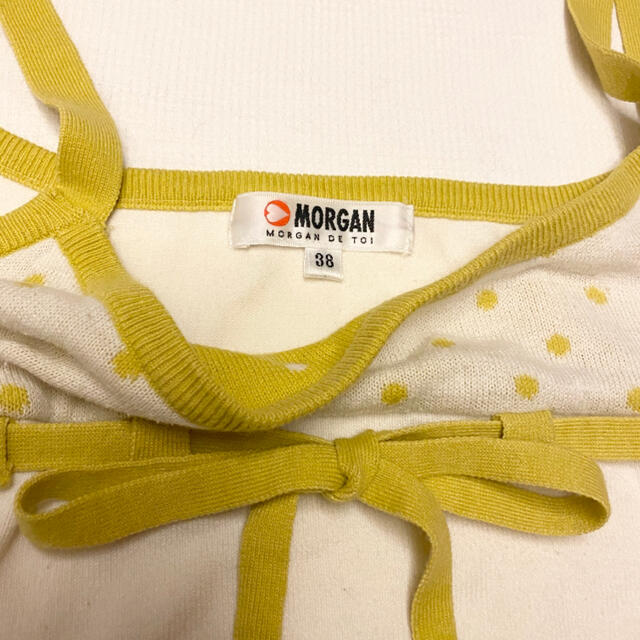 MORGAN(モルガン)のMORGAN モルガン マスタード ニット キャミソール 黄色 トップス ドット レディースのトップス(キャミソール)の商品写真