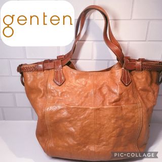 ゲンテン(genten)のgenten / ゲンテン レザー ハンドバッグ/ シワ加工 アボルジェ (ハンドバッグ)