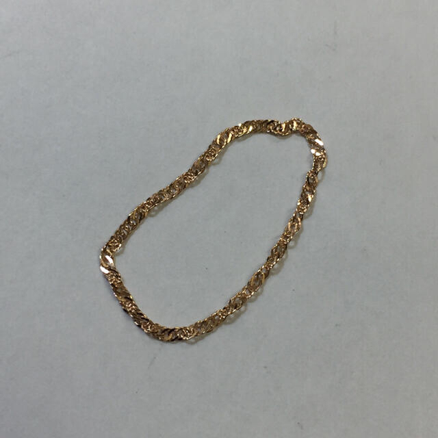 K18ピンクゴールド 1.3mm幅スクリュー チェーンリング 指輪 華奢 レディースのアクセサリー(リング(指輪))の商品写真