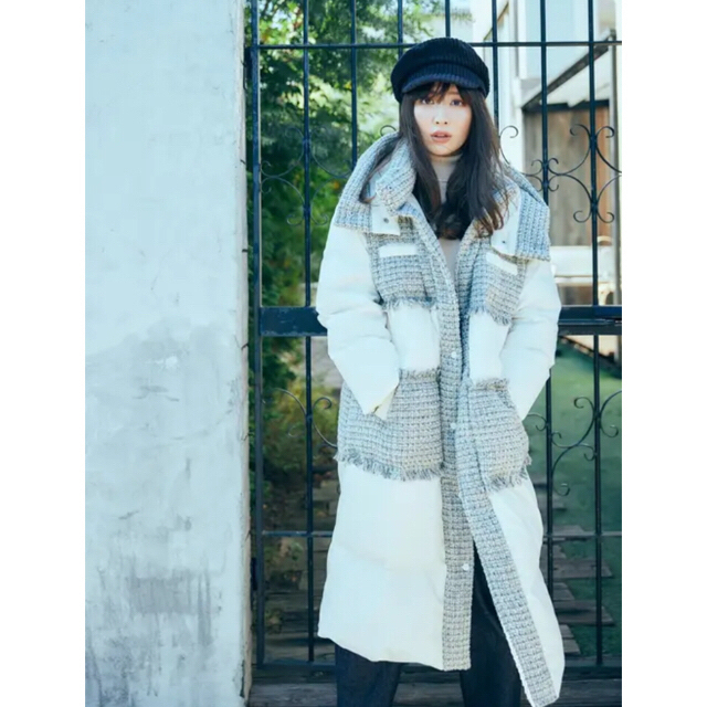 herlipto Tweed Shell Down Long Coat ダウン