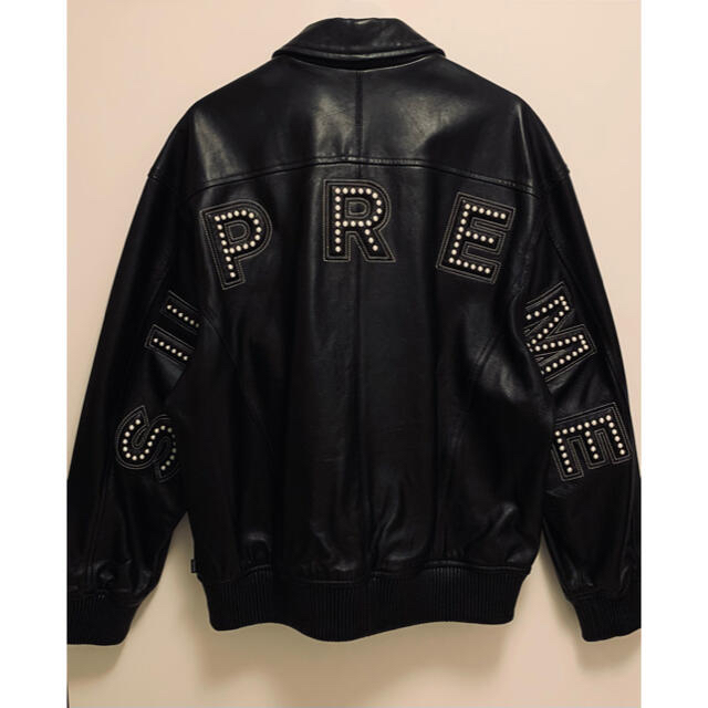 Supreme(シュプリーム)の【値下交渉◎】Studded Arc Logo Leather Jacket メンズのジャケット/アウター(レザージャケット)の商品写真