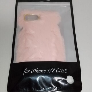 アイフォーン(iPhone)のiPhone7 8 スマホケース ピンク もこもこファー(iPhoneケース)