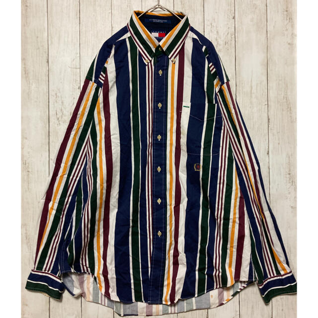 TOMMY HILFIGER(トミーヒルフィガー)の〔古着〕90's トミーヒルフィガー ストライプシャツ メンズのトップス(シャツ)の商品写真