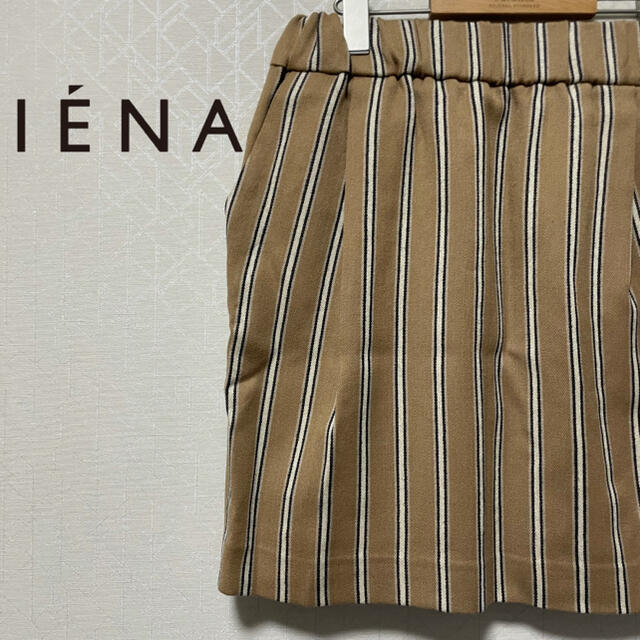 IENA(イエナ)の【美品】IENA ストライプウールミニスカート 日本製 レディースのスカート(ミニスカート)の商品写真