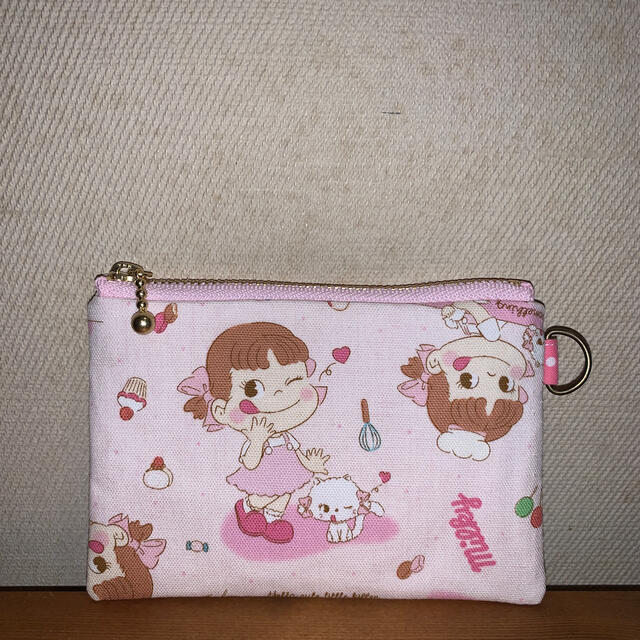 売れ筋がひ贈り物! ★85★ペコちゃん 12㌢フラットポーチ☆ハンドメイド ポーチ 売れ筋がひ贈り物! ★85★ペコちゃん 12㌢フラットポーチ☆ハンドメイド ポーチ