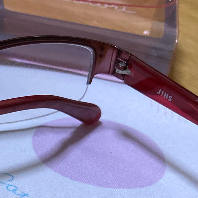 JINS(ジンズ)のメガネ 度なし ブルーライトカット PC スマホ 赤 レディースのファッション小物(サングラス/メガネ)の商品写真