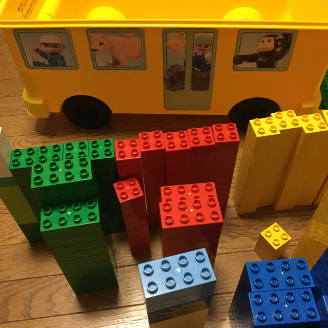 レゴ デュプロ 基礎板3枚 ☆動物園 バス 動物 車 人形キッズ/ベビー