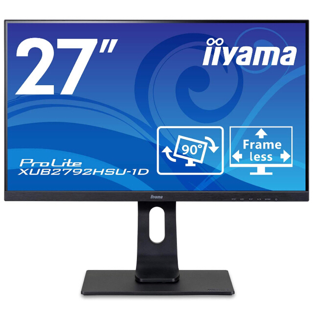 Iiyama 27インチ 液晶ディスプレイ モニター 昇降 ピボット フルHD