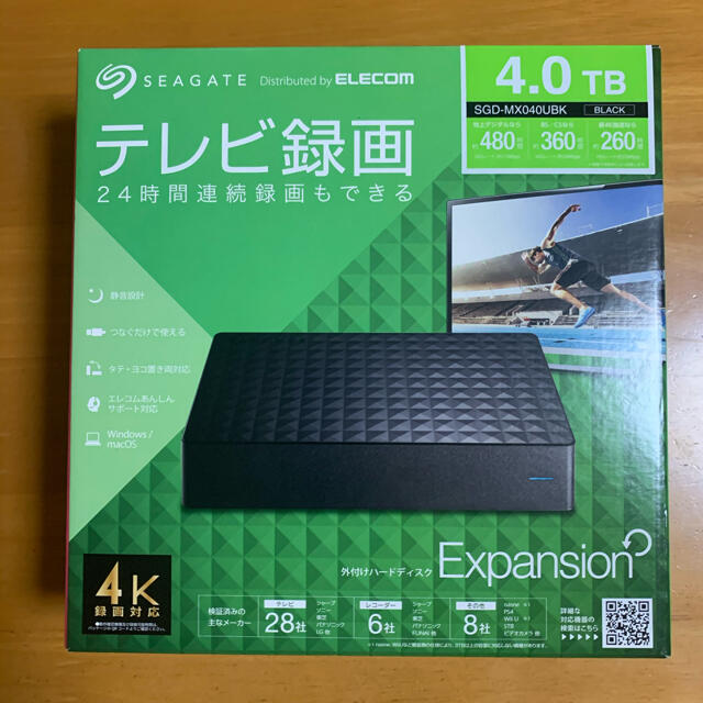 Segate 外付けハードディスク 4TB SGD-MX040UBK