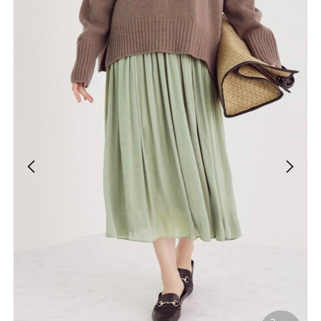 ROPE’(ロペ)のROPE グロッシー楊柳ギャザースカート レディースのスカート(ロングスカート)の商品写真