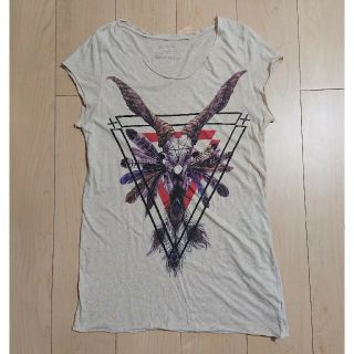 オールセインツ(All Saints)の良品 ALLSAINTS オールセインツ カットオフ Tシャツ ベージュ(Tシャツ/カットソー(半袖/袖なし))