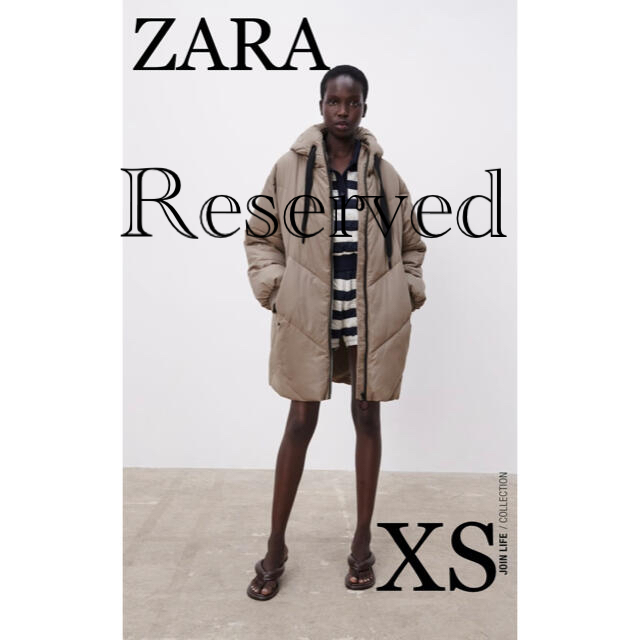 ZARA   売約済みZARAフード付きキルティングコートXS の通販 by