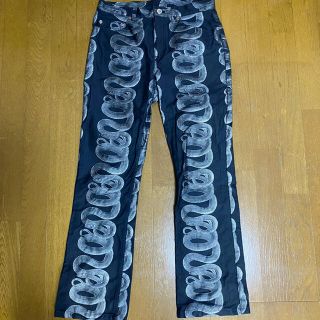 ヒステリックグラマー(HYSTERIC GLAMOUR)の【レア】ヒステリックス hysterics パイソン 黒 パンツ スネーク(デニム/ジーンズ)