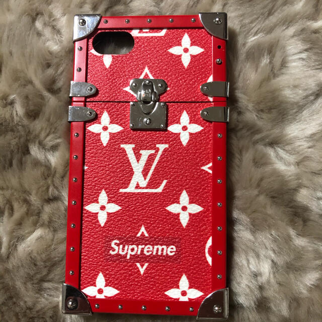 LOUIS VUITTON(ルイヴィトン)のlouisvuitton supreme コラボ　スマホケース ハンドメイドのスマホケース/アクセサリー(スマホケース)の商品写真