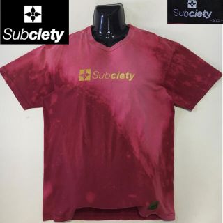 サブサエティ(Subciety)のサブサエティ◆Tシャツ TEE ダメージ加工◆バーガンディ  XXLサイズ (Tシャツ/カットソー(半袖/袖なし))