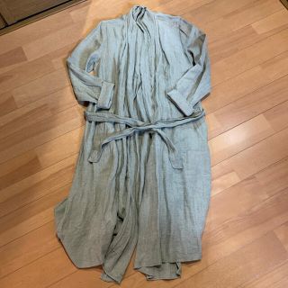 ネストローブ(nest Robe)の美品！ ネストローブ 硫化染 リネン 100% 起毛 ローブコート(ロングコート)