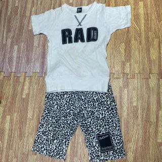 ベベ(BeBe)の難あり難あり！ラッドカスタムRADCUSTOM120ヒョウ柄モノクロ半袖半ズボン(Tシャツ/カットソー)