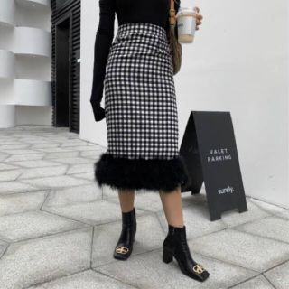 ザラ(ZARA)のバースデーバッシュ　ギンガムチェックスカート(ひざ丈スカート)