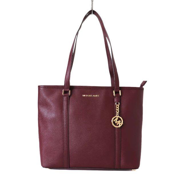 MICHAEL KORS - 良品 マイケルコース チャーム レザー ショルダー トート バッグ ボルドー