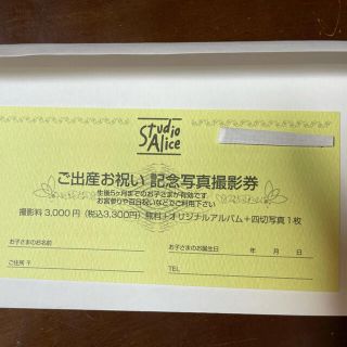 スタジオアリス撮影優待券(その他)