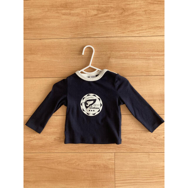 PETIT BATEAU(プチバトー)の【新品未使用】プチバトー 長袖Tシャツ ロンT カットソー　2枚セット キッズ/ベビー/マタニティのキッズ服男の子用(90cm~)(Tシャツ/カットソー)の商品写真