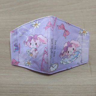 子供用　インナーマスク　ぼんぼんりぼん　ゆめかわパープル(外出用品)