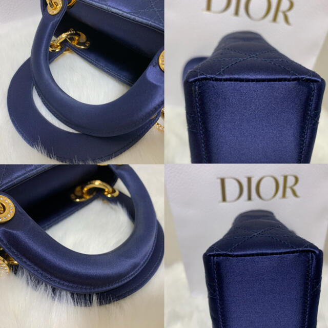 Christian Dior(クリスチャンディオール)のDior レディディオール ネイビー サテン レディースのバッグ(ハンドバッグ)の商品写真