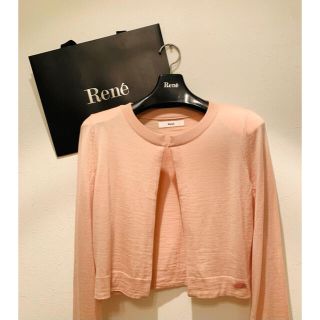 ルネ(René)の【Rene】新品未使用・ピンク・カーディガン(ボレロ)・36(M)サイズ(カーディガン)