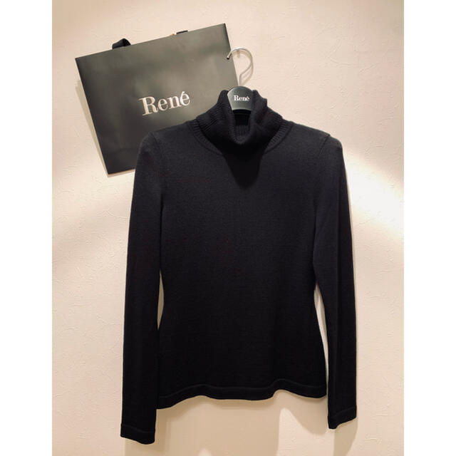 【Rene】ブラック・タートルネックセーター・36(M)サイズ