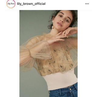 リリーブラウン(Lily Brown)の最終値下げ！！　リリーブラウン LillyBrown フラワーレーストップス(シャツ/ブラウス(長袖/七分))