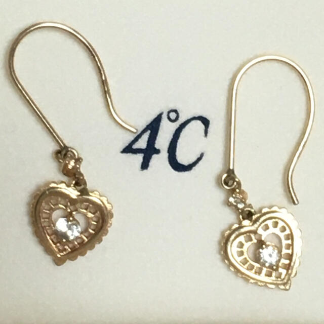 4°C ハートフックピアス 値頃 www.gold-and-wood.com