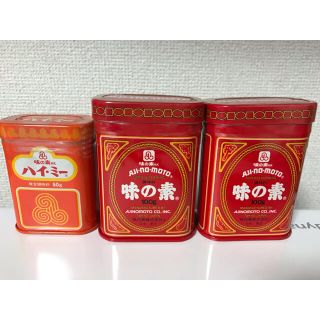 アジノモト(味の素)の1970年代頃 味の素 旧式 缶パッケージ 100g 2個 ハイ・ミー50g(その他)