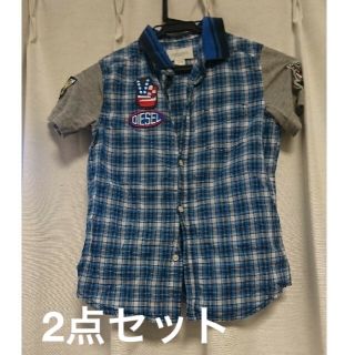 ディーゼル(DIESEL)のDIESEL セットアップ キッズ チェックシャツ　チェックパンツ(Tシャツ/カットソー)