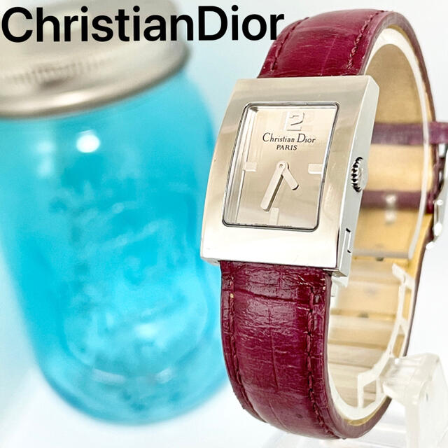 64 クリスチャンディオール時計　レディース腕時計　スクエア　新品電池　人気