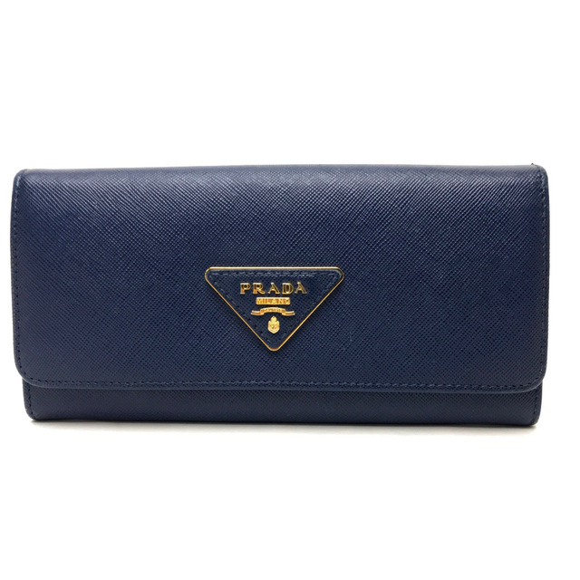 PRADA(プラダ)のプラダ PRADA トライアングルロゴ 1M1132 サフィアーノ 2つ折り 長財布 レザー ブルー レディースのファッション小物(財布)の商品写真